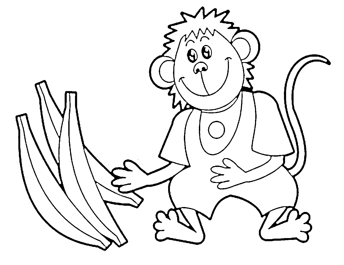 monyet Black and white pictures coloring book 028ds